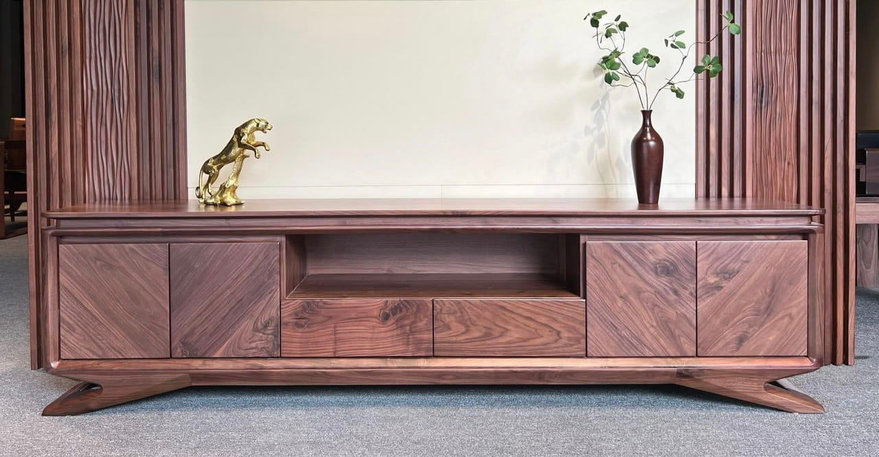 kệ ti vi gỗ óc chó