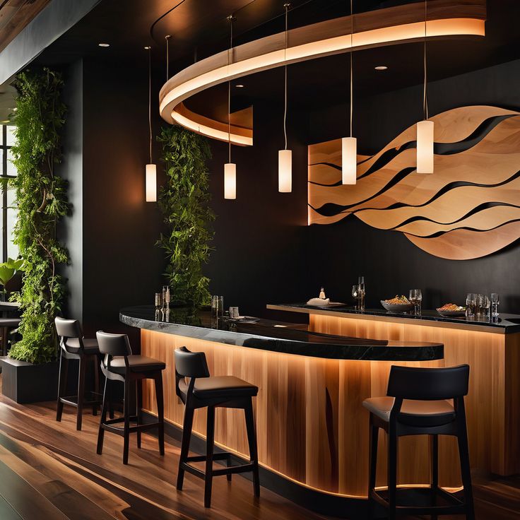 quầy bar nhà hàng sang trọng