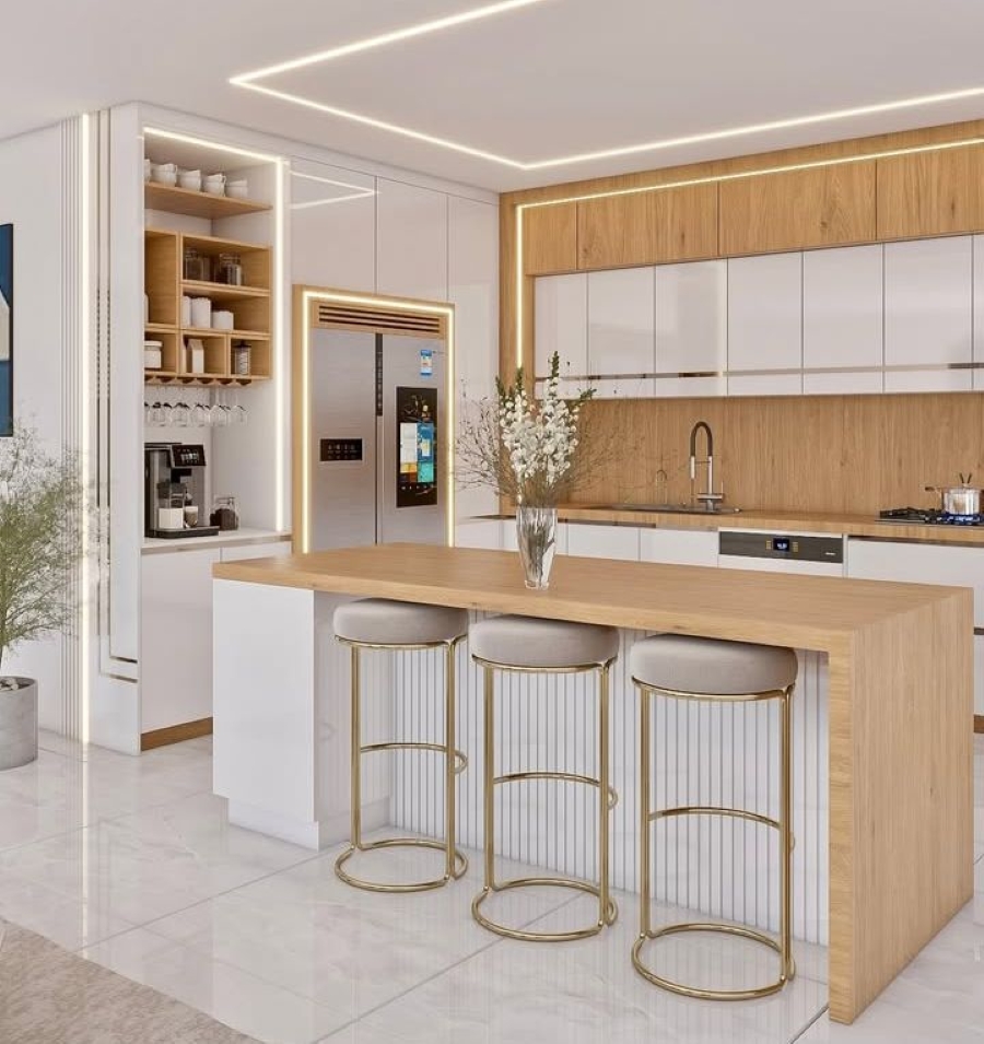 Bàn đảo bếp kết hợp bàn ăn Ngọc Thịnh