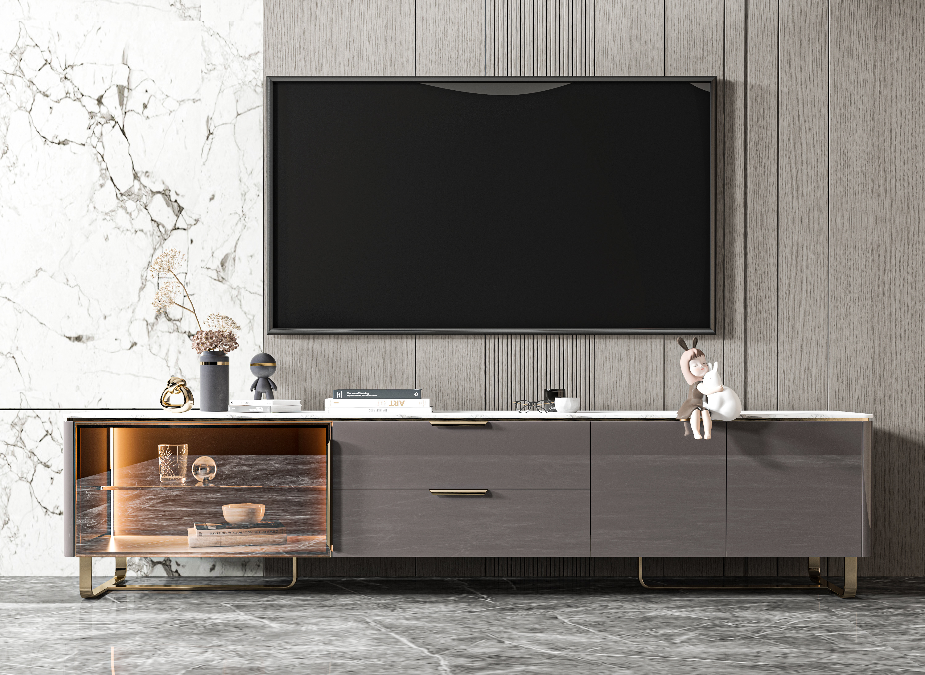 Kệ tivi để đồ trang trí Ngọc Thịnh