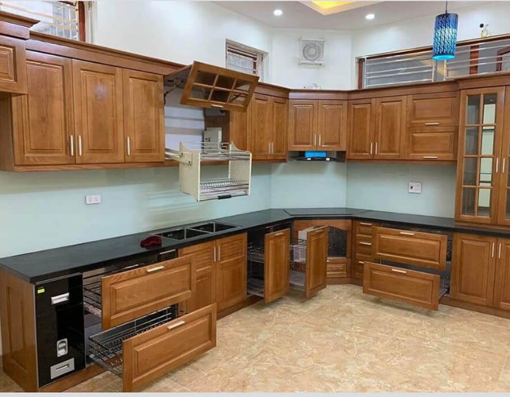 Tủ bếp gỗ tự nhiên Ngọc Thịnh